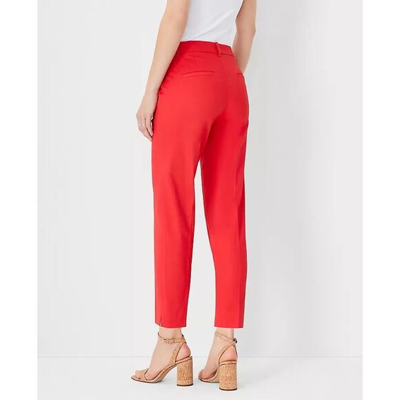 Ann Taylor Red Cotton Cropped Summer Dress Pants Size 16 - Picture 2 of 12